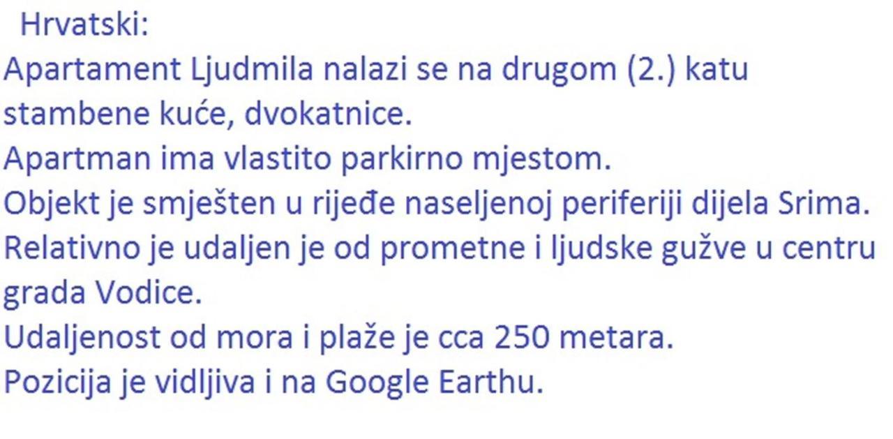 Apartment Ljudmila Vodice Eksteriør billede